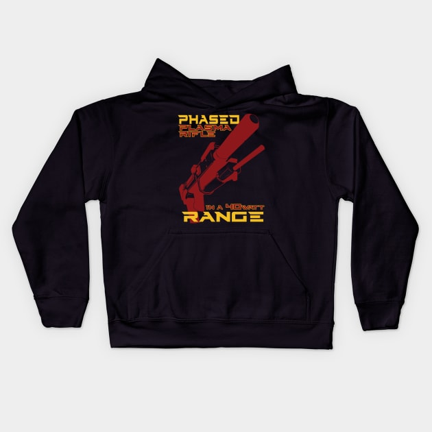 Phased Plasma Rifle in a 40 Watt Range Kids Hoodie by Meta Cortex